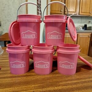 Pink Buckets - Set of 5 Party favors Gender reveals Valentines day NWT Crafts